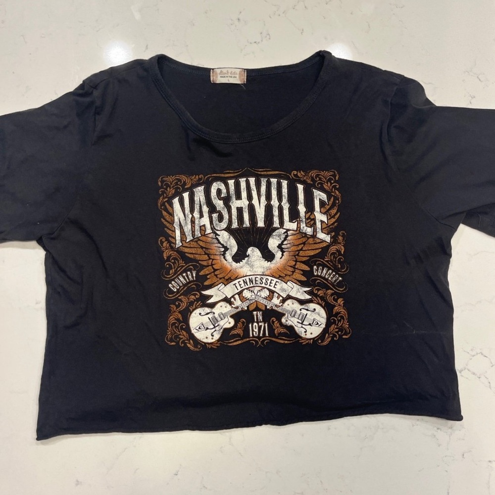Altar'd State Black Nashville Graphic Crop Top